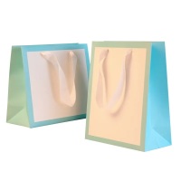 Custom small full colored white pink luxury jewelry shiny lamination packaging shopping paper bag thank you bags for boutique