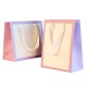 Petit sac en papier d'emballage de laminage brillant de bijoux de luxe blanc rose plein de couleur personnalisé sacs de remerciement pour la boutique