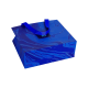 ギフト包装用の独自のロゴ リボン ハンドルが付いた紙袋を運ぶカスタム高級ネイビー ブルー小売ブティック ショッピング ギフト