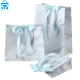 Promotional blue optical eyewear glasses jewelry stores gift packaging luxury paper bag with ribbon bow your own logo shopping