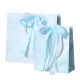 Lunettes optiques bleues promotionnelles lunettes bijoux magasins emballage cadeau sac en papier de luxe avec ruban arc votre propre logo shopping