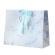 Lunettes optiques bleues promotionnelles lunettes bijoux magasins emballage cadeau sac en papier de luxe avec ruban arc votre propre logo shopping