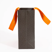 Personnalisé gris fantaisie parfum bijoux cigarette cosmétique cadeau vêtements chaussures shopping emballage sac en papier avec poignée en ruban