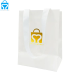 Bolsas de compras de regalo de papel de joyería de cartón blanco de sublimación ecológica personalizada con asa de cinta con su propio logotipo de lámina de oro