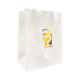 Sacolas de papelão de papelão branco de sublimação ecológica personalizadas personalizadas com fita para lidar com seu próprio logotipo de folha de ouro