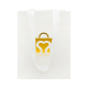 カスタム パーソナライズされたエコ昇華ホワイト ボール紙ジュエリー ペーパー ギフト リボン付きショッピング バッグは、独自の金箔のロゴを処理します。
