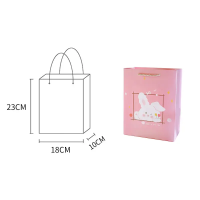 Customized bags cmyk full printed kids orange pink custom cute sanrio cartoon design gift packaging paper bags