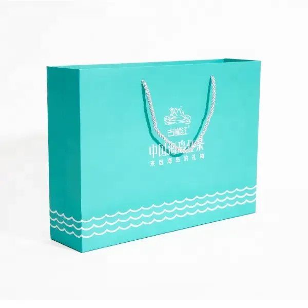 Les vêtements de chaussures de shopping de marque de papier d'art vert Premium portent un sac en papier avec poignée pour magasin de détail