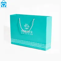 Les vêtements de chaussures de shopping de marque de papier d'art vert Premium portent un sac en papier avec poignée pour magasin de détail