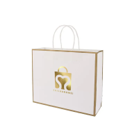 Vente directe prix de gros bouquet porte-fleurs cadeau blanc personnalisé papier kraft sacs à emporter pour vêtements avec poignée