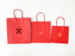 Customize luxury red thank you gift bag custom tote art paper bag custom foil logo embossed jewelry gift bag structured