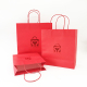 Personnaliser luxe rouge merci sac cadeau fourre-tout personnalisé art papier sac personnalisé feuille logo en relief bijoux cadeau sac structuré