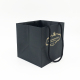 Conception personnalisée feuille d'or rose fleur bouquet fourre-tout sac d'emballage noir kraft sac fond carré artisanat papier cadeau sac en gros