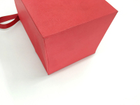 Sacs recyclables en papier commercial en relief de luxe rouge personnalisé avec sac cadeau en papier à poignée en ruban pour emballage de mariage cosmétique de bijoux