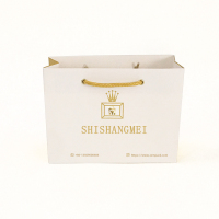 Altın parlak laminasyon özel baskı tote markalı takı size hediye paketleme kağıt alışveriş çantası paket servisi olan restoran kulplu logo baskılı
