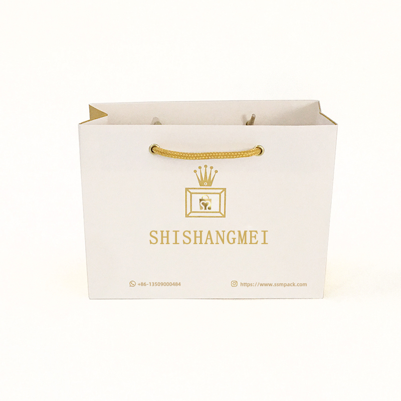 Altın parlak laminasyon özel baskı tote markalı takı size hediye paketleme kağıt alışveriş çantası paket servisi olan restoran kulplu logo baskılı