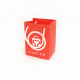Borsa rossa con logo stampa prezzo economico piccole dimensioni cosmetici profumo gioielli shopping bag di carta con logo personalizzato sacchetti regalo natale