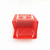 Sac rouge avec logo imprimé pas cher prix petite taille cosmétiques parfum bijoux sac à provisions en papier avec logo personnalisé sacs-cadeaux noël