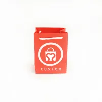 Sac rouge avec logo imprimé pas cher prix petite taille cosmétiques parfum bijoux sac à provisions en papier avec logo personnalisé sacs-cadeaux noël