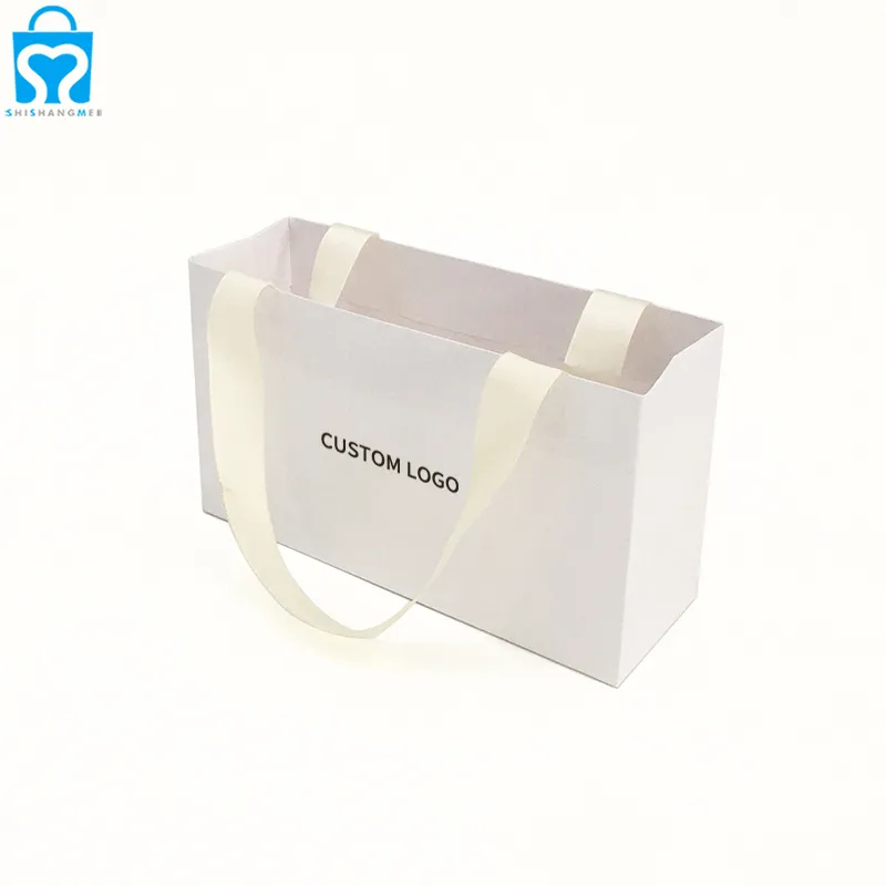 Personalizzato con marchio personalizzato Profumo artigianale bianco gioielli regalo cosmetico confezione shopping sacchetto di carta con logo