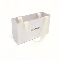 Personalizzato con marchio personalizzato Profumo artigianale bianco gioielli regalo cosmetico confezione shopping sacchetto di carta con logo