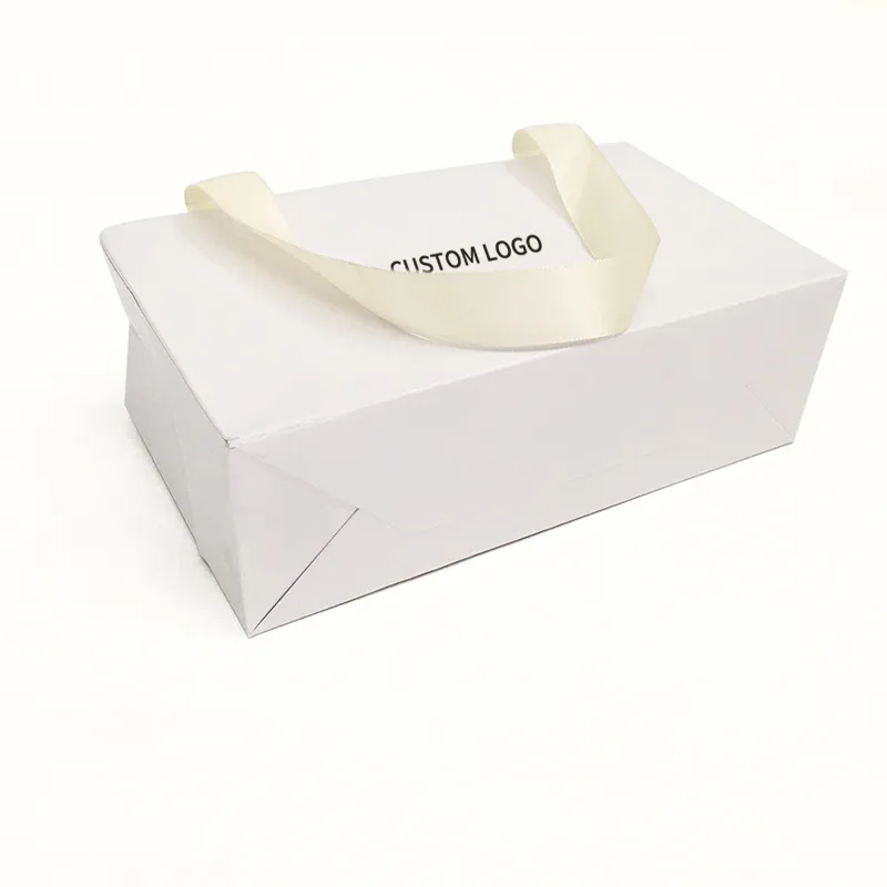Personalizzato con marchio personalizzato Profumo artigianale bianco gioielli regalo cosmetico confezione shopping sacchetto di carta con logo