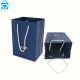 Impression personnalisée bleu sarcelle jetable petit papier cadeau bijoux grand shopping transporteur sacs-cadeaux avec ruban poignées logo à emporter