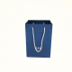 Özel baskı tek kullanımlık deniz mavisi küçük kağıt hediye takı uzun boylu alışveriş taşıyıcı hediye keseleri şerit kolları logo paket servisi olan restoran