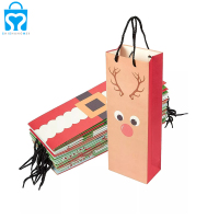 Wholesale christmas cute flower bouquet gift cork wine bottle cover paper bag holder decorative packaging bag for wine flower