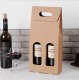 Özel yeniden kullanılabilir geri dönüşüm 2 şişe şarap şişesi taşıma hediye kraft kağıt şeffaf pencere ile alışveriş ambalaj poşetleri kalıp kesim kolları