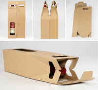 Recyclage réutilisable personnalisé 2 bouteilles de vin bouteille transporter des sacs d'emballage cadeau en papier kraft avec des poignées découpées à la fenêtre transparente