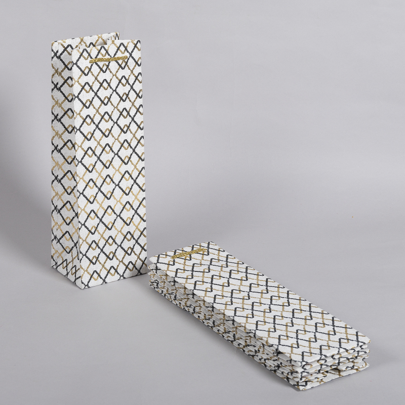 Réutilisable visage isolé portable fleur vin porte-bouteille cadeau emballage fourre-tout sacs en papier sac d'emballage pour bouquet avec poignées