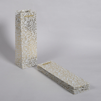 Réutilisable visage isolé portable fleur vin porte-bouteille cadeau emballage fourre-tout sacs en papier sac d'emballage pour bouquet avec poignées