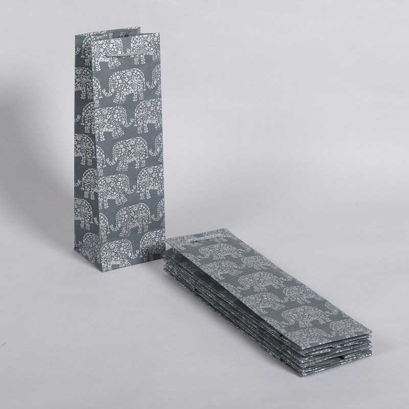 Réutilisable visage isolé portable fleur vin porte-bouteille cadeau emballage fourre-tout sacs en papier sac d'emballage pour bouquet avec poignées