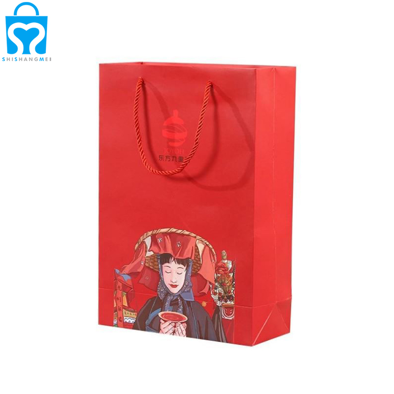 머리 연장 포장을 위한 기업 제조자 도매가 구정 빨강 2 병 새틴 와인 종이 봉투 oem