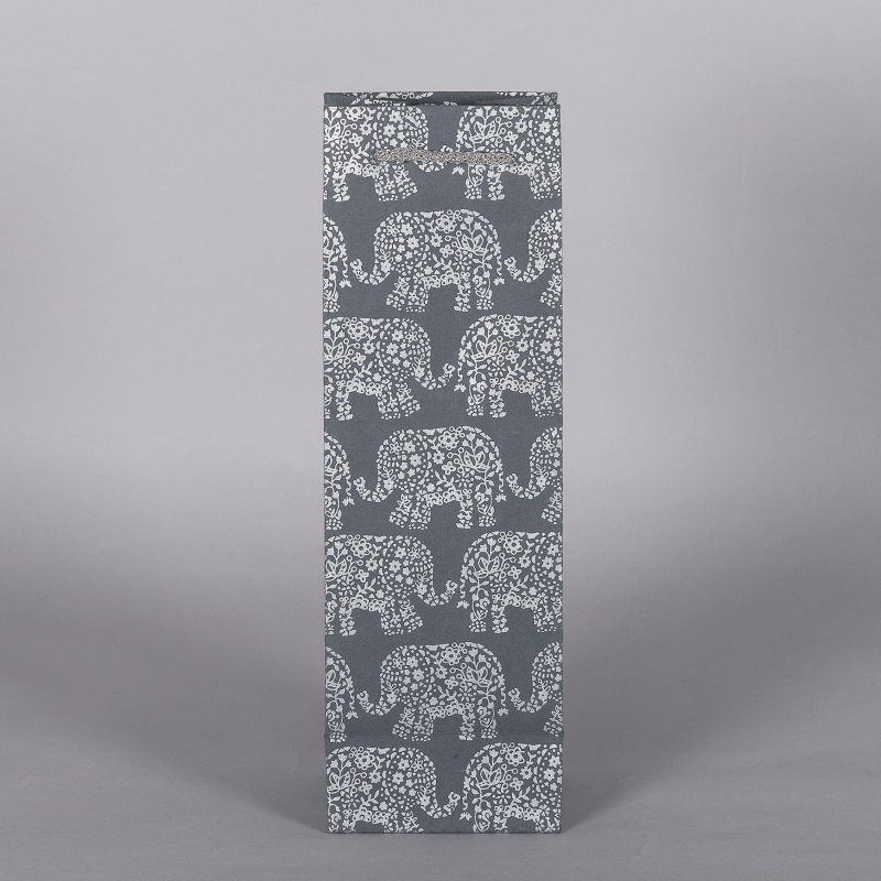 Luxury laminatio christmas wine bottle bag insulated in box flower bouquet paper packaging gift cover bags for travel bouquets