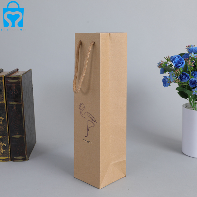 꽃 꽃다발 포도주 쇼핑 백 재생된 크래프트
 포장 종이 봉지