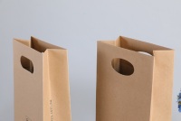 Recyclage kraft bouquet papier sac fleur séchée floral baril de vin papier épicerie cadeau emballage sacs avec poignées découpées