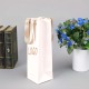 White laminated seagrass wine liquor flower tote gift paper bags