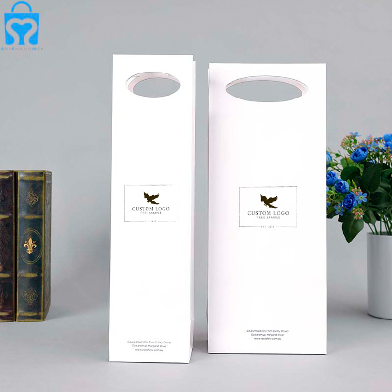 다이 컷 핸들 접착 인감 흰색 공예 와인 꽃 종이 포장 선물 가방