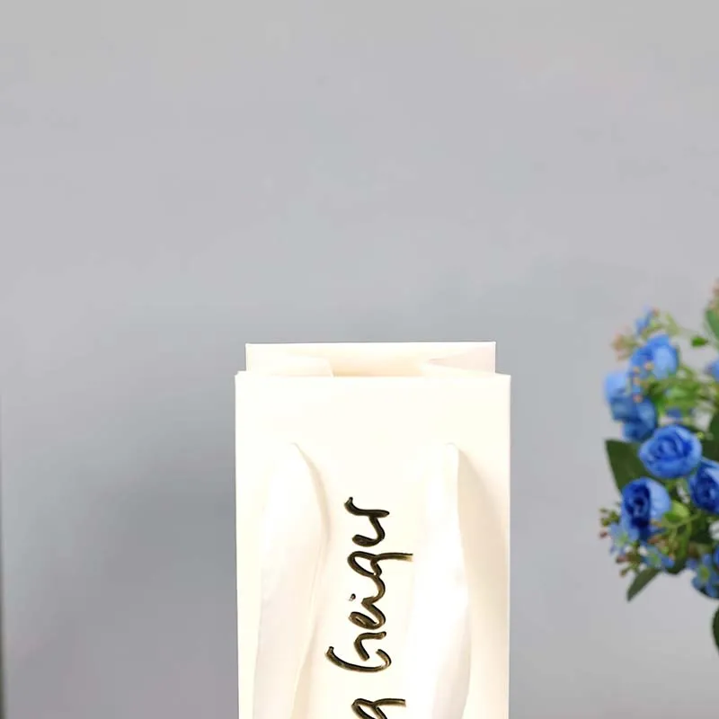 Sac à provisions en papier kraft cadeau cadeau vin bouquet de fleurs kraft marron blanc réutilisable