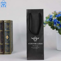 Mat siyah kabartmalı alüminyum altın varak şarap hediye karton alışveriş ambalajı kağıt torbalar