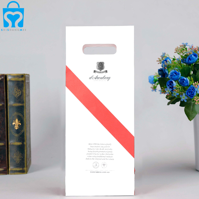 Sac en papier d'emballage de cadeau de vin de fleurs imprimées par logo de marque respectueux de l'environnement