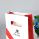 Sac en papier d'emballage de cadeau de vin de fleurs imprimées par logo de marque respectueux de l'environnement