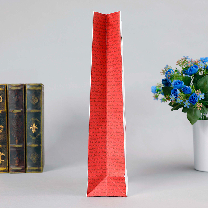 Sac en papier d'emballage de cadeau de vin de fleurs imprimées par logo de marque respectueux de l'environnement