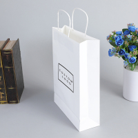 Cheap custom log recycling white pharmacy prescription retail take out tea shoes clothing retail grocery paper bag