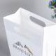Eko geri dönüştürülebilir avrupa promosyon özel logo kalıp kesim kolu beyaz giyim hediye kendi logonuzla kağıt alışveriş çantası