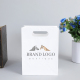 Eco riciclabile europa promozionale logo personalizzato fustellato manico bianco abbigliamento shopping bag in carta regalo con il tuo logo
