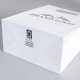 에코 재활용 유럽 프로모션 사용자 정의 로고 다이 컷 핸들 흰색 의류 선물 종이 쇼핑백 자신의 로고
