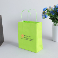 Sac en papier recyclé votre propre logo personnalisé imprimé torsadé sos supplément médecine pharmacie sac en papier kraft nourriture à emporter